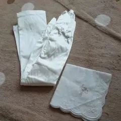 【お値下げ】ウエディング花嫁用グローブ&白ハンカチ(afternoon tea)