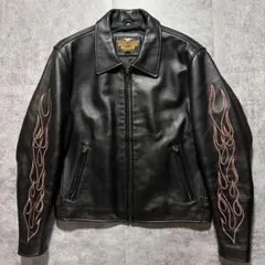 90s Harley-Davidson フレイムパターン　レザージャケット　本革