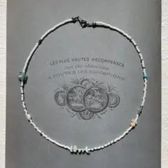 ホワイトビーズ・天然石ネックレス（チョーカー）