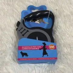 伸縮リード 5m 中型犬まで対応（30kg以下） グレー×ブラック ペット用品