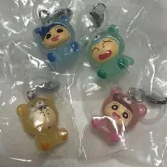 クレヨンしんちゃん めじるしアクセサリー みんなでくまパジャマ　4個セット