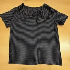 ユナイテッドアローズ★ネイビー★ストライプ 半袖ブラウス