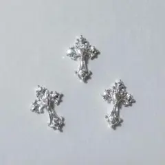 ネイルパーツ 十字架 シルバー