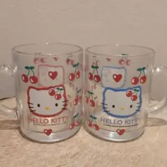 希少 平成 레트로 비매품 さくらんぼ ハローキティ グラス 第一勧業銀行 新品