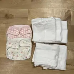 おむつカバー 50cm2枚・布おむつ（輪オムツ）5枚のサムネイル