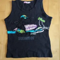 【Rosso colore】サーフィン犬 スパンコール タンクトップ