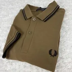 フレッドペリー M3600 ポロシャツ 茶　紺　S 半袖 鹿の子