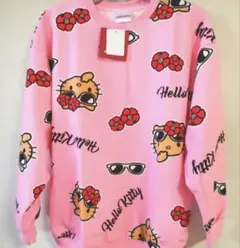 新品　ハローキティ　日焼けキティ　ピンクトレーナー　Lサイズ