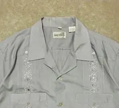 Guayabera80s〜90s半袖キューバシャツグアヤベラシャツサックスブルーのサムネイル
