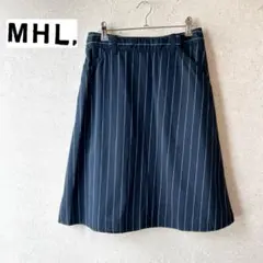 MHL. マーガレットハウエル　ストライプ台形ひざ丈スカート