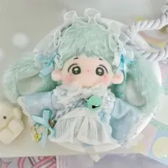 10cm 着せ替え ぬいぐるみ服 メイト服 ぬい服 水色 地雷-B1312