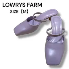 LOWRYS FARM スクエアトゥ ストラップミュール パープル M サンダル