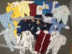 秋冬まとめ売りロンパース　海外の足つきロンパース　多数！　0-4ヶ月あたりサイズ