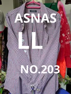ASNAS 長袖シャツ チェック LL