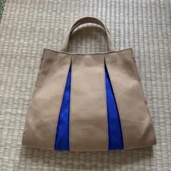 ougi KOSHO 京都　ハンドバッグ キャメルと青