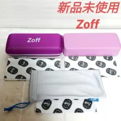 ☆まとめ買い大特価セール☆Zoff メガネケースとメガネ拭きのセット 紫 ピンク