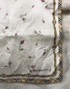 バーバリー　大判ハンカチ　スカーフ　ノバチェック　花柄