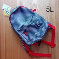 新品タグ付☆ミニリュック ストライプ×レッド