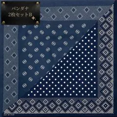 希少　2枚セット　GUARANTEED DUPLEX ネイビー バンダナ　ドット ヴィンテージ復刻 ネイビー バンダナ2枚セット ドット柄 美品 - メルカリ