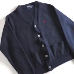 ラルフローレン　ウール１００％　ニット　カーディガン　ネイビー　美品