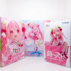 送料無料 初音ミク 桜ミク フィギュア ぬーどるストッパーまとめ 3点セット