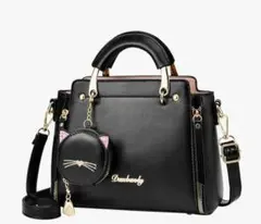 atture ハンドバッグ ショルダーバッグ 2WAY PUレザー 黒 新品