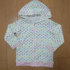 水玉模様 フード付きラッシュガード 95cm