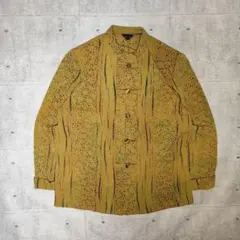 80’s vintage アート総柄 ジャケット ノーカラー モード ノームコア