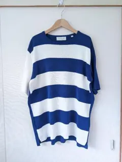 ★TOMORROWLAND tricot★ブルーストライプコットンニットTシャツのサムネイル