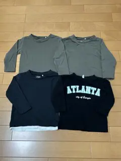 長袖　カットソー Tシャツ4点まとめ売り　80 男の子　カーキ　ブラック