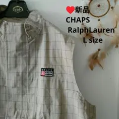 ♥新品 ラルフローレン CHAPS コットン 生地ベスト L ベージュ 刺繍ロゴ