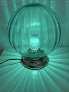 【動作確認済】村上工作所　青緑色ガラス　 テーブルランプ　アンティーク