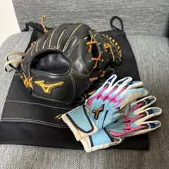 ミズノプロ 内野グローブ 坂本モデル　サイズ9軟式+ バッティング手袋22~23