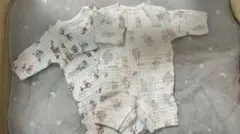 【カバーオール】バースデーうさぎ柄　プーさん2枚セット