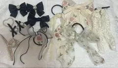 ヘアアクセ バレッタ ヘアゴム ヘアピン クリップ 花柄 リボン パール