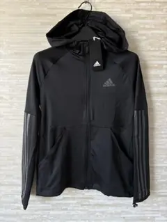 S」Adidas アディダス 3ストライプ フーディー 黒