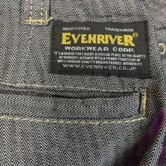 EVENRIVER 未使用⭐︎タグ付きストレッチエアーヘリンボンブラックのサムネイル