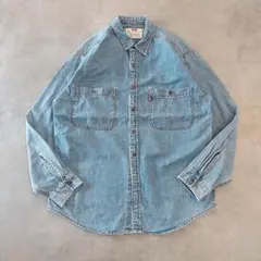 Levi’s リーバイス デニムシャツ M 水色 青 ポケット 古着 14834