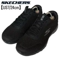 【極美品】スケッチャーズ US7 GO WALK スリッポン スニーカー 黒