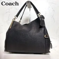 美品✨COACH ダルトン ショルダーバッグ レザー シボ革 肩掛け ブラック