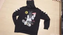 NO COMMENT グラフィックパーカー XL 黒のサムネイル