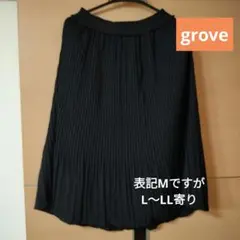 grove グローブ プリーツスカート ブラック