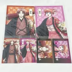 銀魂 マルイ 片面花柄和装 特典 ポストカード イラストシート 神威 神楽