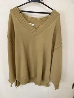 h*様 WEGO カーキ Vネック オーバーサイズ ニット