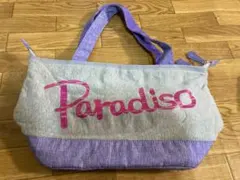 パラディーゾ　ショルダートートバッグ　グレー✖︎パープル　美品　たくさん入ります