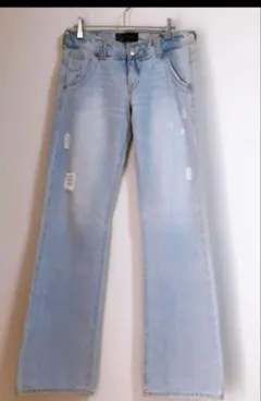 【Vienus Jean】（L）ダメージデニムフレアパンツ