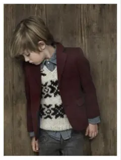 ÓVITAR ノルディック柄 ベスト アイボリー/ブラウン