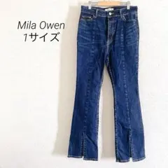 Mila Owen フロントスリットスキニーデニムパンツ　1サイズ ダークブルー