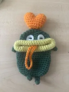 キーケース 編み物 ハンドメイド キーホルダー 緑