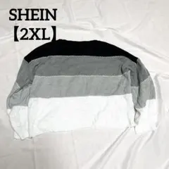 SHEIN 【2XL】クロップドニットセーター 冬　防寒　古着　トップス　古着